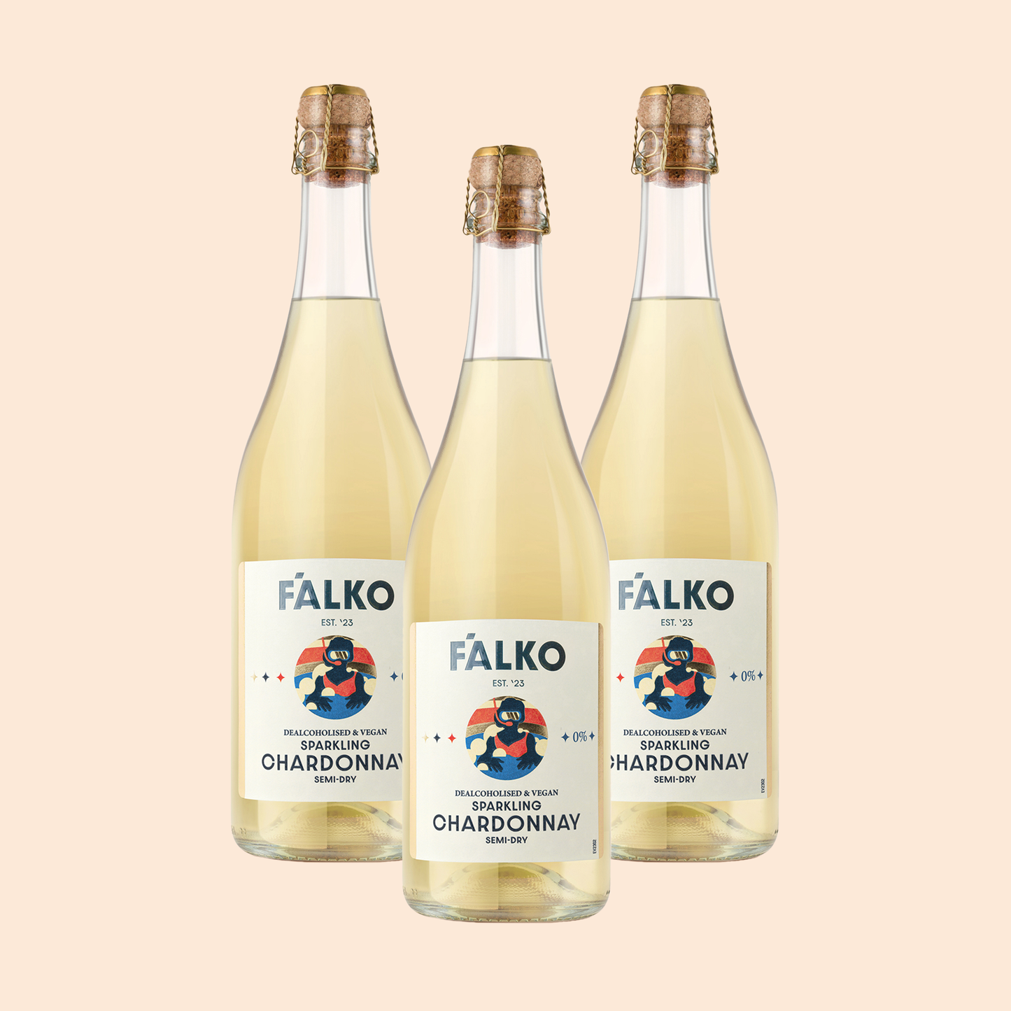 3-pack F'ALKO Sparkling Chardonnay 0% (750 ml)